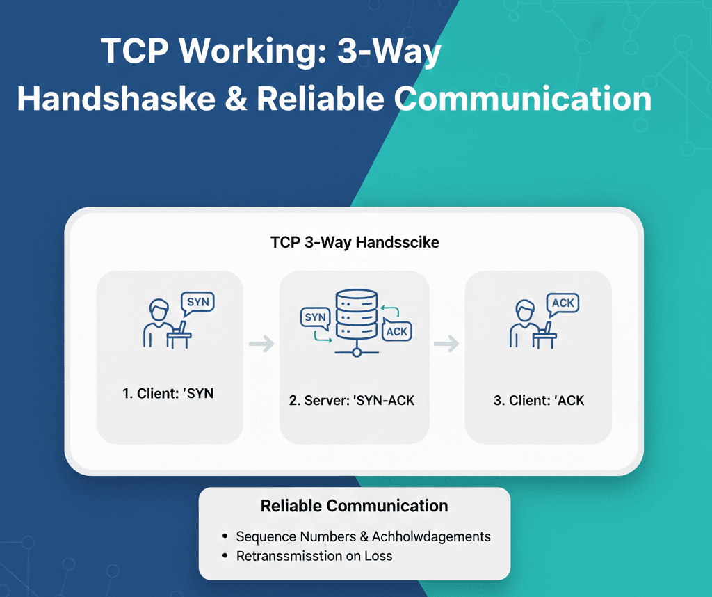 TCP Working: 3-Way Handshake & Reliable Communication